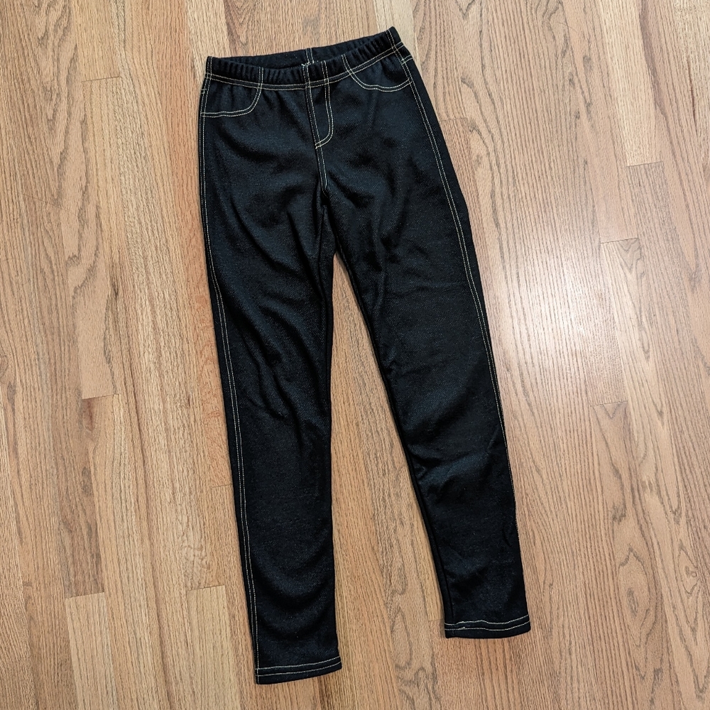 Fleece-lined jean leggings